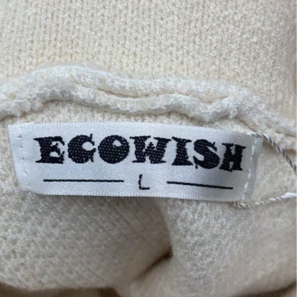 ECOWISH Turtleneck Plaid Chunky Checked Knit Sweater Size L NWT MSRP $49.99 - Picture 4 of 4